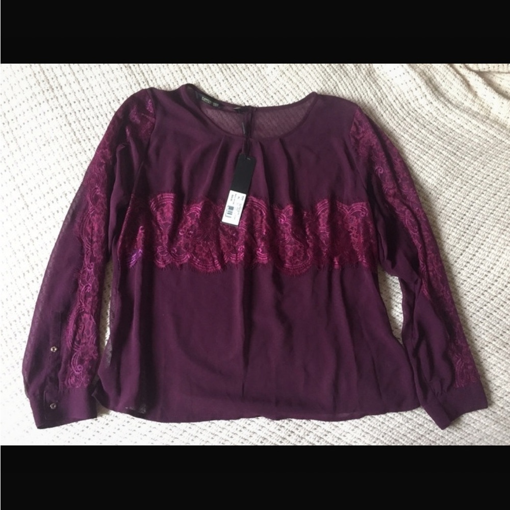 Kardashian Kollection Lace Detail Blouse